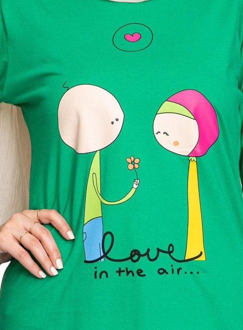 Green Printed Long - Sleeve Design 35 - Khotwh